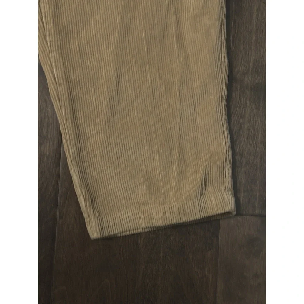 Oak Hill Mens Beige Corduroy‎ Pleated Front Pants Size 44X33 Expandable Waist